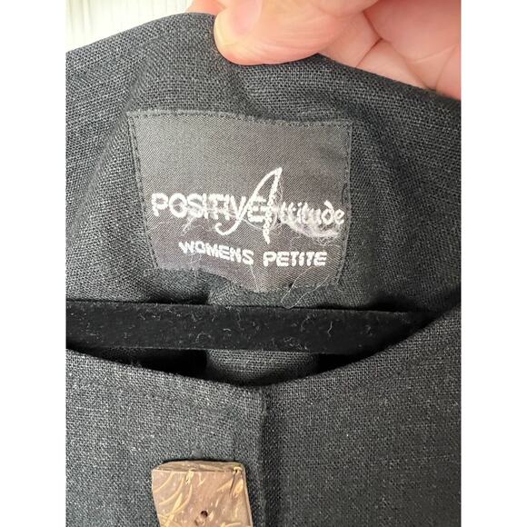 Positive Attitude Black Minimalist Linen Blend shift short sleeve Dress XL - Picture 4 of 8